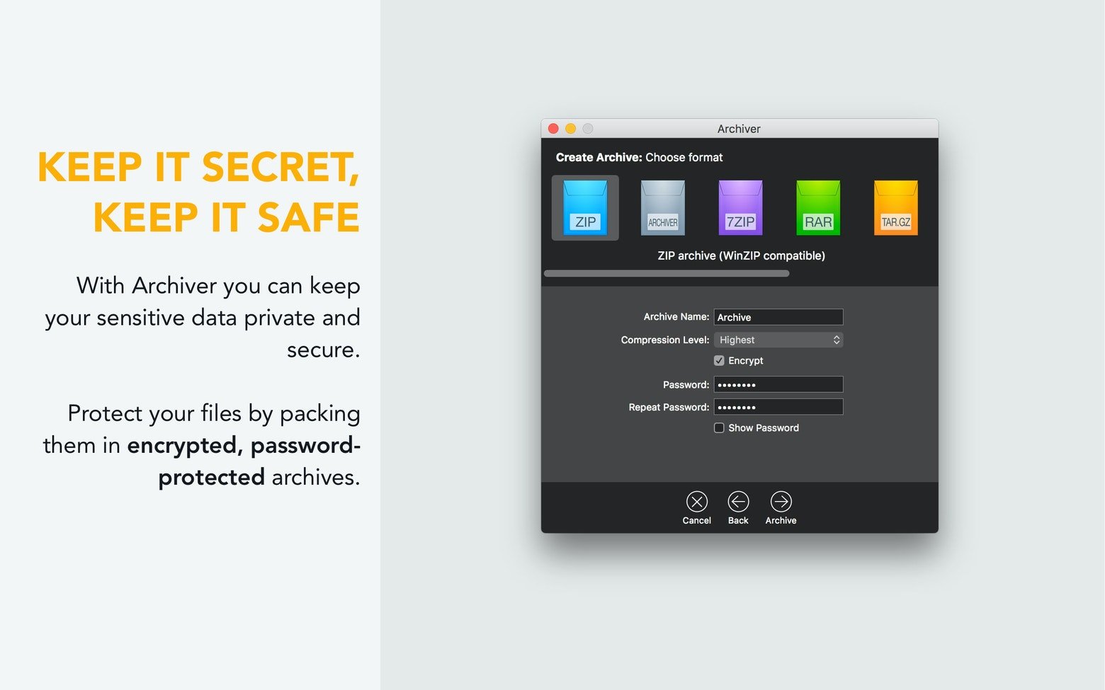 Archiver (ранее Rucksack) screenshot 1